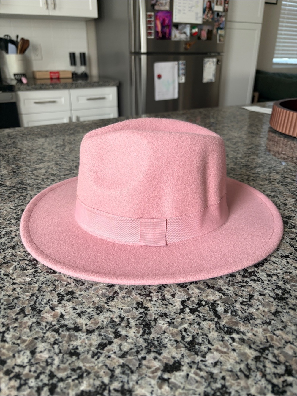 Classic Pink Wool Fedora Hat - Women Accessories